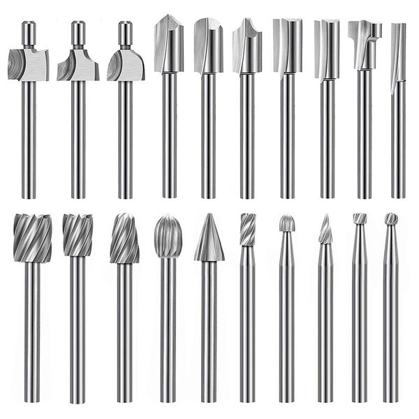 20Pc Router Carbide Engraving Bits for Dremel Router Bit Set 1/8 Inch