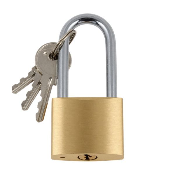 Brass Padlock with 3 Keys - Heavy Duty Copper Finish Security Lock - 40mm
