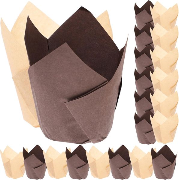 Natural Brown Kraft Parchment Cups Oil-resistant Wrappers