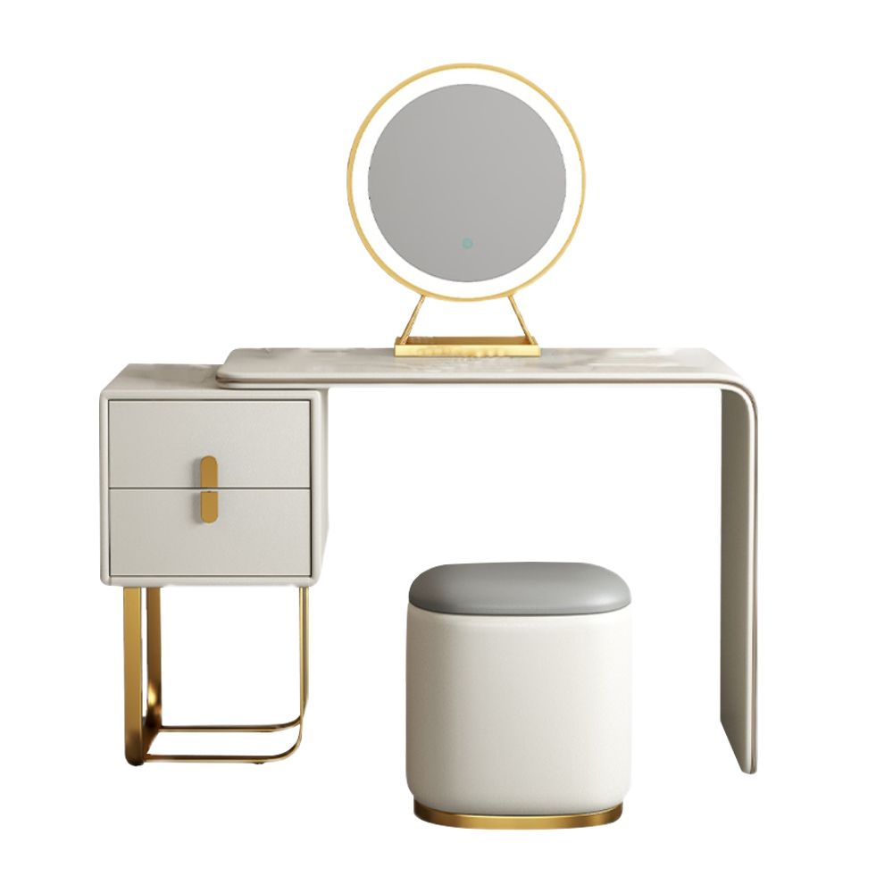 white dressing table with light mirror