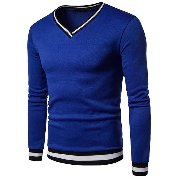 Men V Neck Long Sleeve Pullover Tops