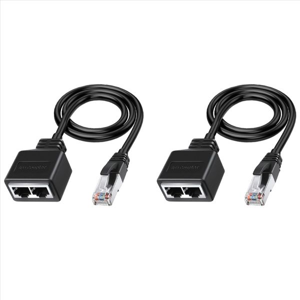 Lan Ethernet Adaptador Rj45 Male To 2 Female Splitter