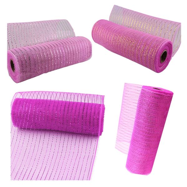 Craft DIY Metallic Mesh Ribbon for Decorating Projects-Set of 1(9 M)-Silver