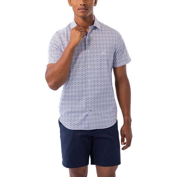 Nautica - Nautical Short Sleeve Blue Print Shirt