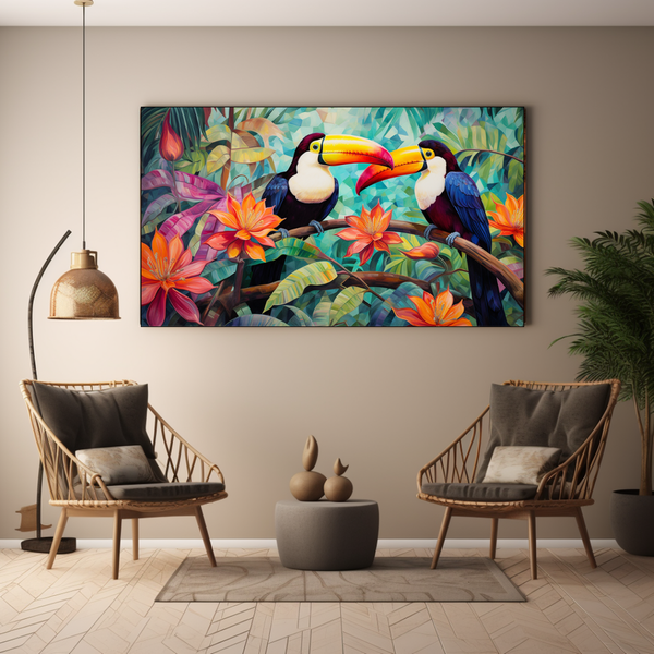 Canvas Wall Art - Tropical Toucan Birds - BK0143
