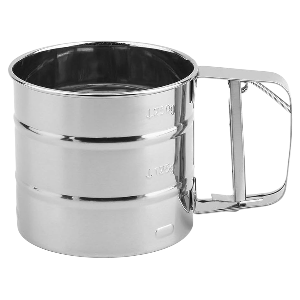 Large Capacity Handheld Stainless-Steel Flour Sifter - Silver
