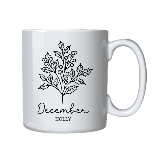 December Birth Month Flower Mug for Birthday or Christmas Gift