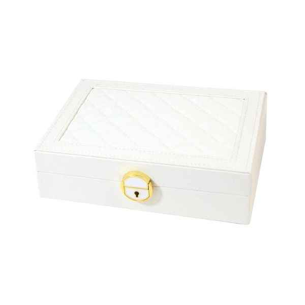 Small Jewelry Box Organizer for Women Girls PU Leather With Soft Lining