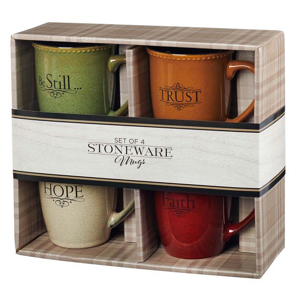 Faith, Trust, Hope, Be Still - Set Of 4 Mug Boxed Set