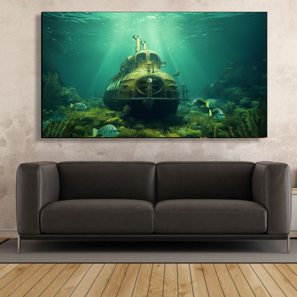 Canvas Wall Art - Steampunk Submarine Abstract - IM0099