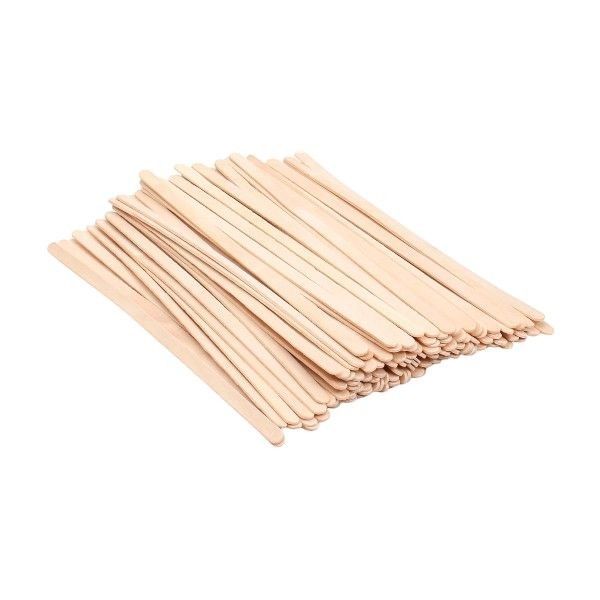 100 Piece - Biodegradable Beverage Mixing Wooden Sticks - Brown