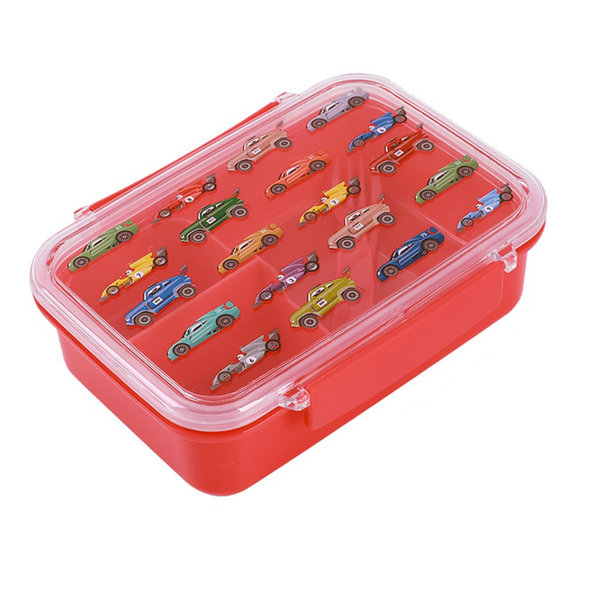 Cars Lunch Box Set - Including Dividers, Fork and Spoon