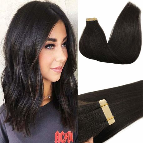 Tape In Hair Extensions - 100% Human Hair - #1 Black - 20 Tapes | Buy  Online in South Africa 