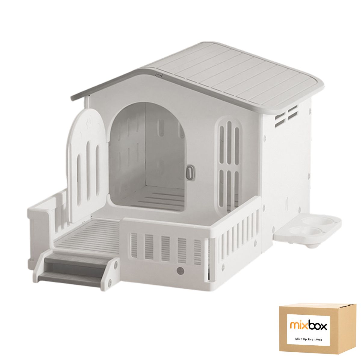 Mix Box Waterproof Resin Dog Kennel,Large for M/L pets,139cm x 93cm x 75cm
