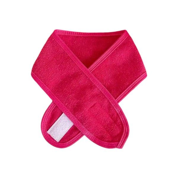 1 Piece - Adjustable Facial Headband For Face Washing - Hot Pink