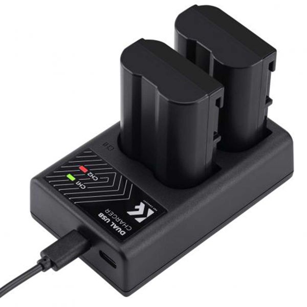 K&amp;F Concept Dual EN-EL15 Battery + Charger Kit for Nikon Cameras -KF28.0012
