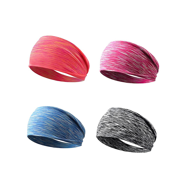 Sports Headband, Sweat Absorbing Headband, Wide Edge Headband 4 Piece