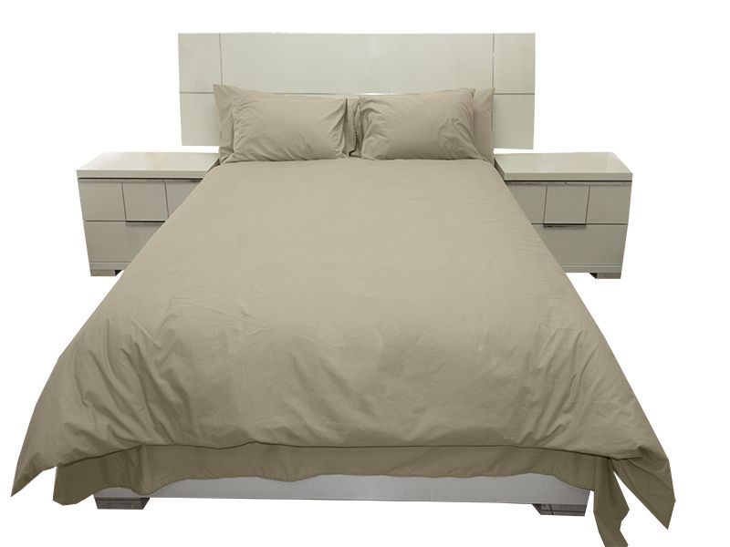 Rey's Fine Linen- Hotel Collection-Oxford Duvet Cover Set-White Pepper-6Pck