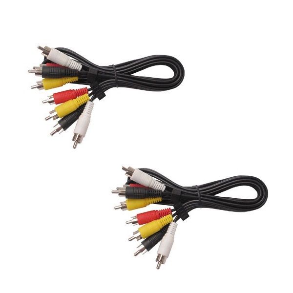 4 RCA Male To 4 RCA Male 1.2 Meter Audio Cable - 4 Pack