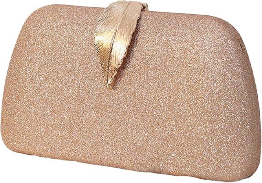 Fancy Metal Leaf Shiny Banquet Clutch Shoulder Bag