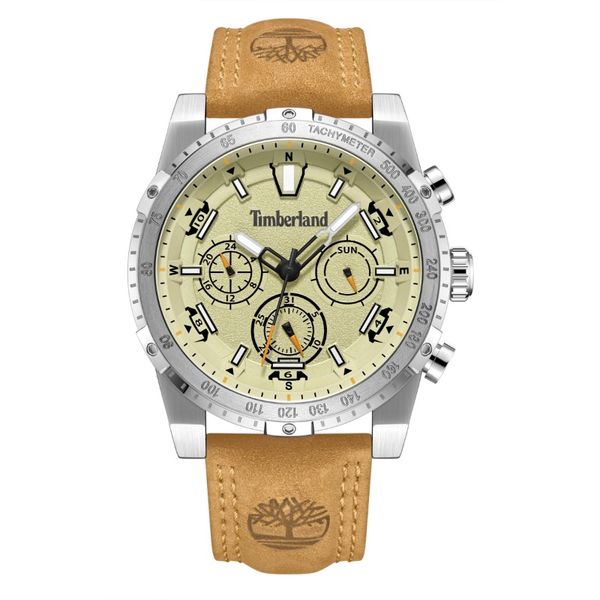 Timberland-Sherbrook Mens Brown Leather Watch-TDWGF2230404