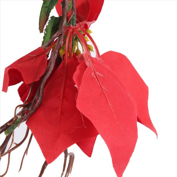 6.3FT Red Berry Christmas Garland, Artificial Poinsettia Garland,Christmas