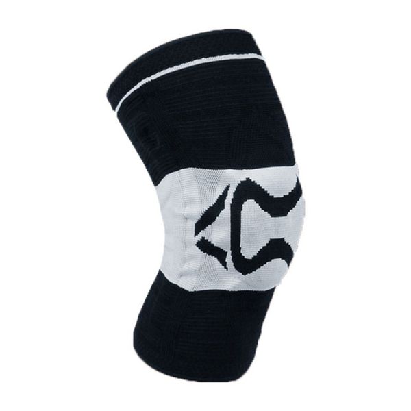3D Knee Compression Sleeve with Silicone Pad (Size:XL) - Black &amp; Gray