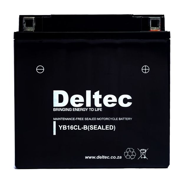 Motorcycle Battery - Deltec 16A/H:FB-YB16CL-B