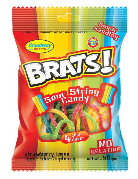 Brats Sour String Candy - 24 x 50g
