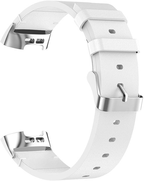 Faux Leather Strap Compatible with Fitbit Charge 4 / 3 / 3 SE-White