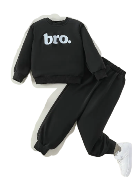 Thread Treasure-Boy's Black and Printed Tracksuit