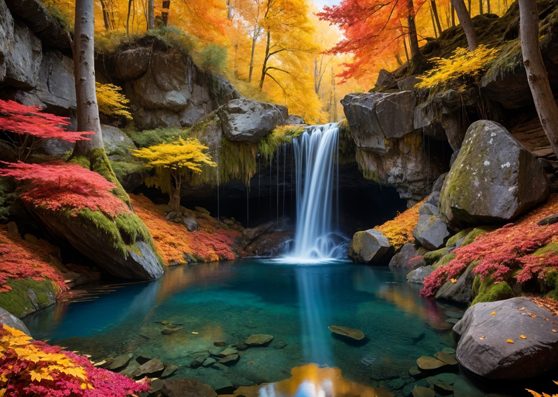 Modern Canvas Wall Art Home Decor - Colourful Waterfall