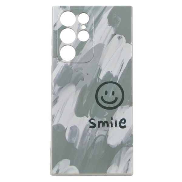 Abstract 'Smile' Design Phone Case Compatible with Samsung Galaxy S22 Ultra - Green