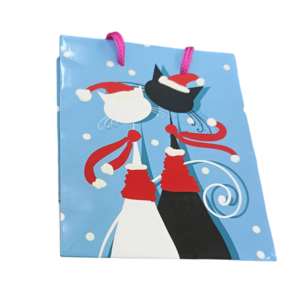 Cat Theme Christmas Gift Bag - Pack of 10