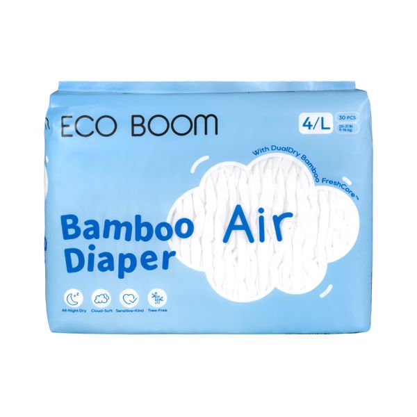 Eco Boom - Air Bamboo Baby Nappies Pack of 30 - Large