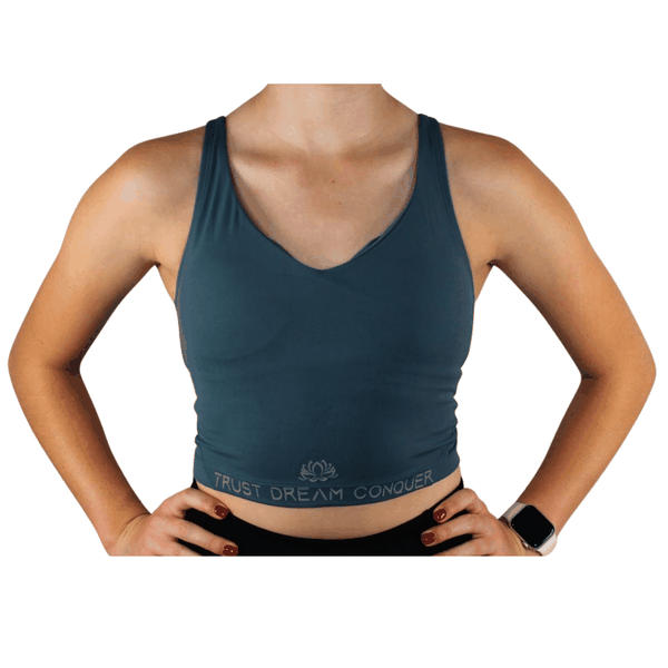Women's Teal Crop Top - Activewear and Gym Workout Top
