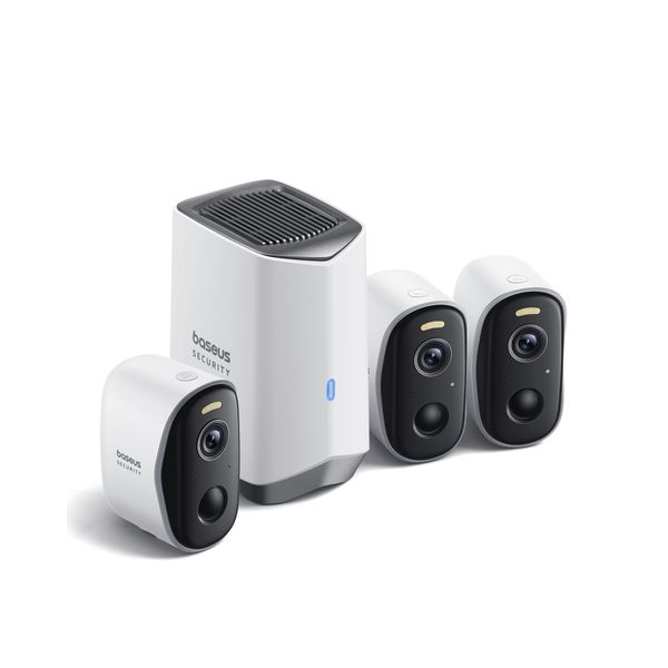 Baseus N1 2K Outdoor Camera Kit: Wireless, 3-Cam, IP67 Rated, AI Detection