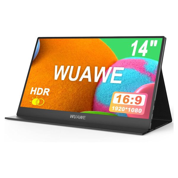 Wuawe - 14" Full HD 1080P IPS Screen - Portable Monitor with Smart Cover