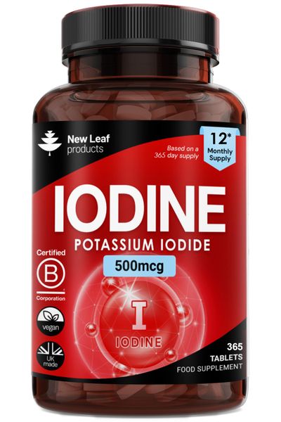 Iodine Thyroid Support Tablets 1 Year Supply - Vegan, Energy, Metabolism