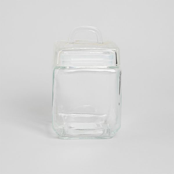 George &amp; Mason - 1.2L Square Glass Storage Canister with Lid