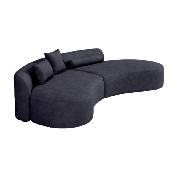 Comfy Home Furnitures Talia Curved Couch- Velvet 4 Seater