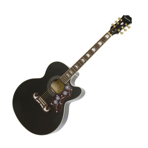 Epiphone J-200 EC Studio Acoustic-Electric Guitar (Ebony)