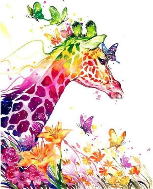 abstract giraffe painting