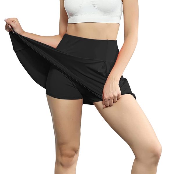Women Sports Quick Drying Tennis &amp; Golf Skirt -Black