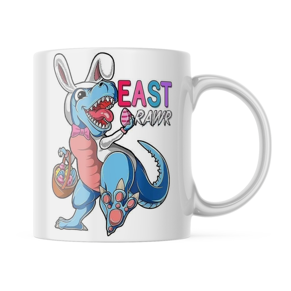 Ceramic Easter RAWR Dino Mug - White - 11 OZ