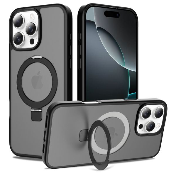 Magnetic Phone Case with Ring Stand - Compatible with iPhone 16 Pro Max