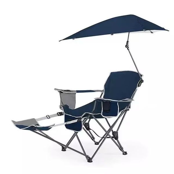 Decorum &amp; Co - Reclining Camping Chair with Canopy and Footrest