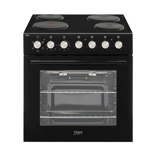 Univa U336B-1 Undercounter Oven &amp; Solid Plate Hob Set - Black
