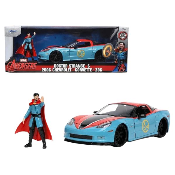 Jada 1:24 2006 Chevrolet Corvette Car Toy with Marvel Doctor Strange Figure