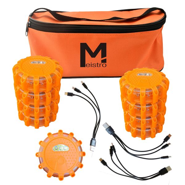 Rechargeable LED Emergency Flares (1200 mAh) - Pack of 9